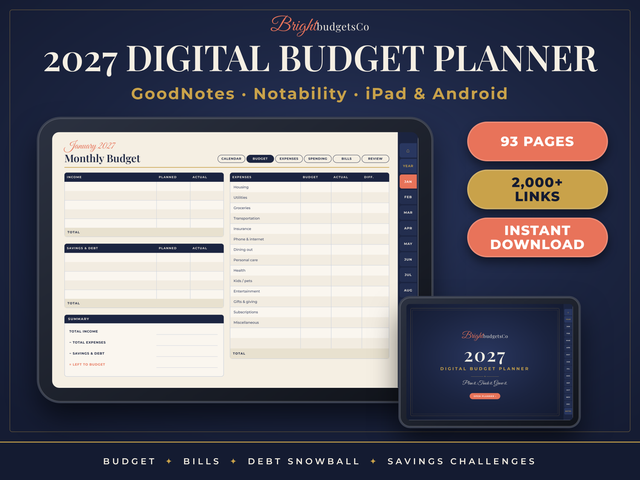 Digital Budget Planner 2027 for GoodNotes preview