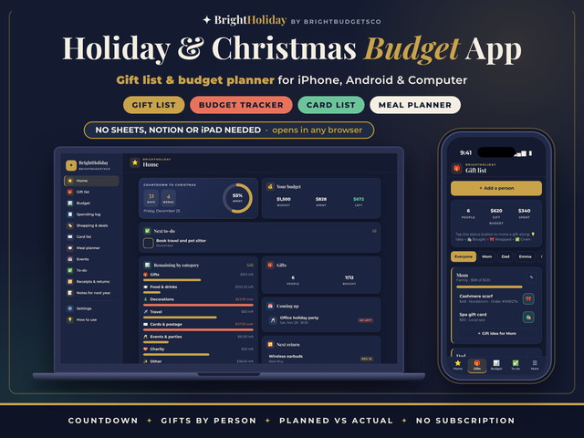 Christmas Budget Planner App preview