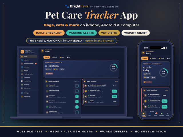 Pet Care Planner App for iPhone preview